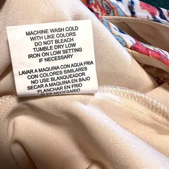 Love Reign Geometric Print Maxi Dress Size M Scoop Neck Sleeveless Front Slit - Picture 14 of 15